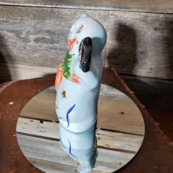 Whimsical  Happy Ghost w/ Jack o' Lantern & Bat Votive Candle Holder - #2 - Picture 5 of 7